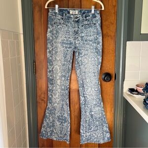 We The Free paisley flare jeans